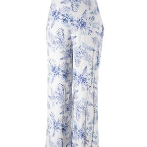 Floral Blue and White Women's Pants